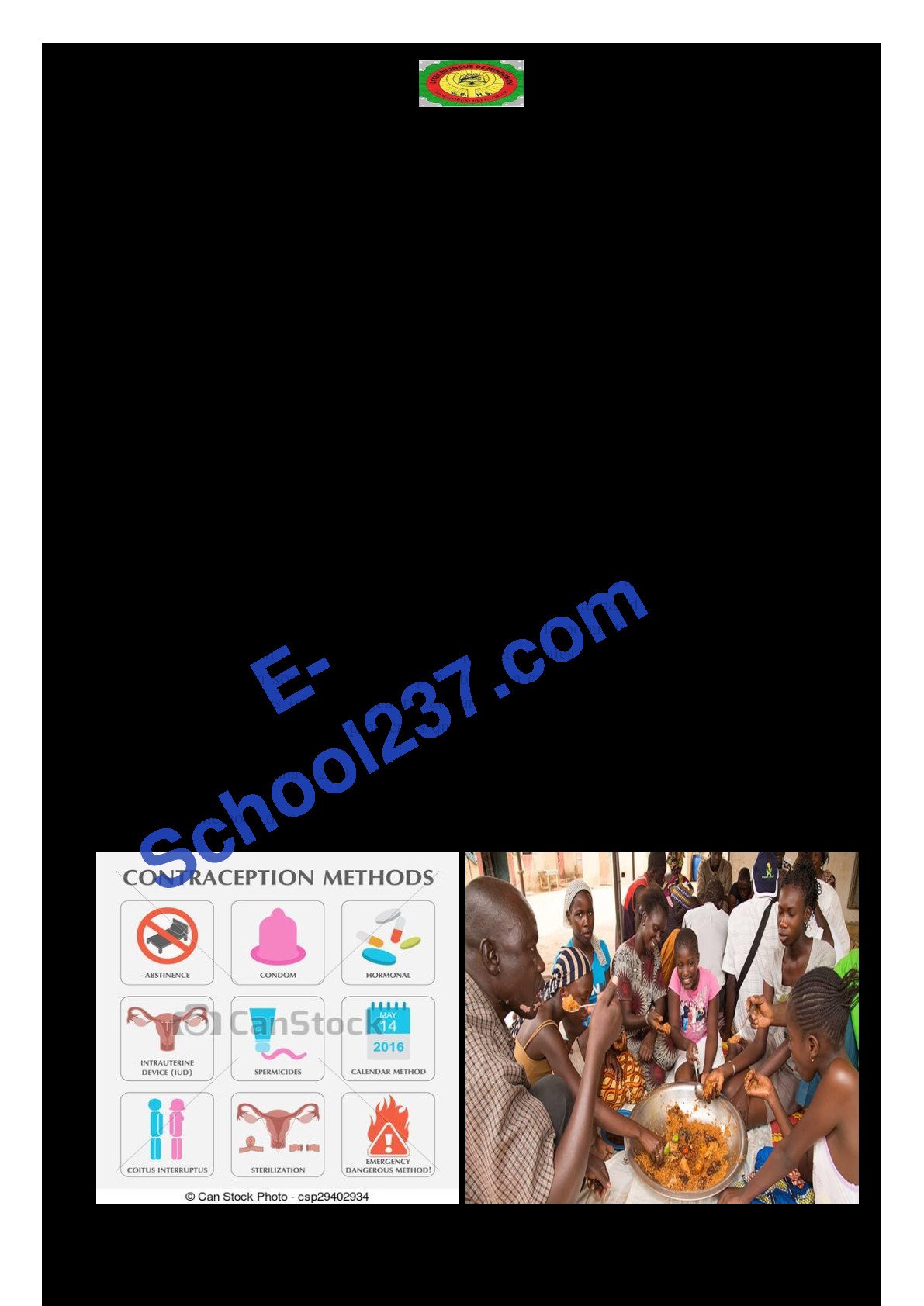 Lycée bilingue de mimboman géographie 1 ère seq 1